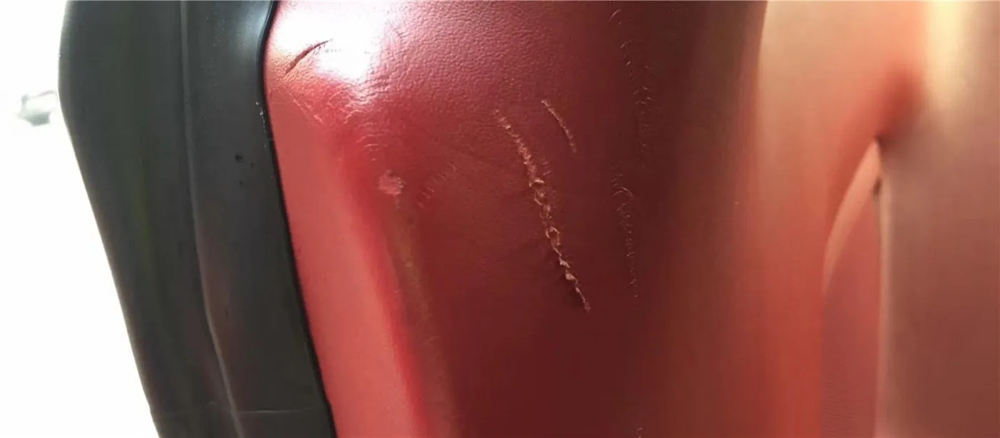 Before: Porsche 718 Interior Trim Scratch Repair
