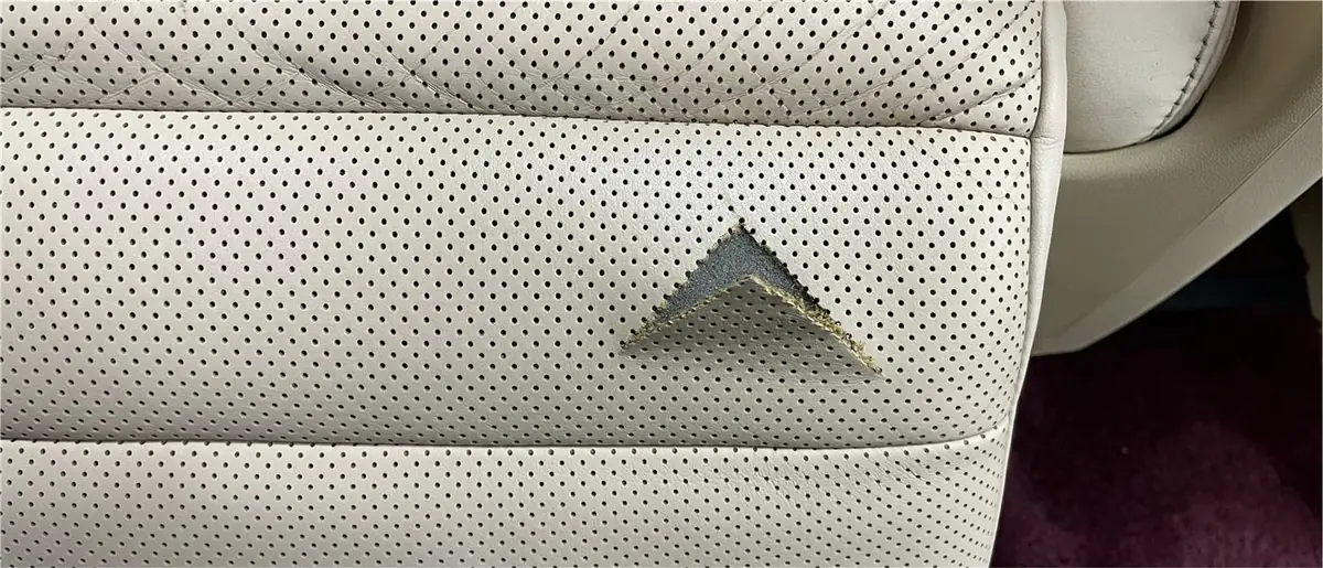 Before: Toyota Alphard Seat Cushion Tear Repair