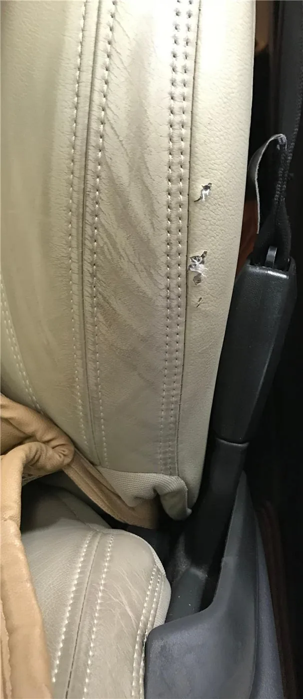 Before: Volvo XC90 Seat Backrest Bolster Tear Repair